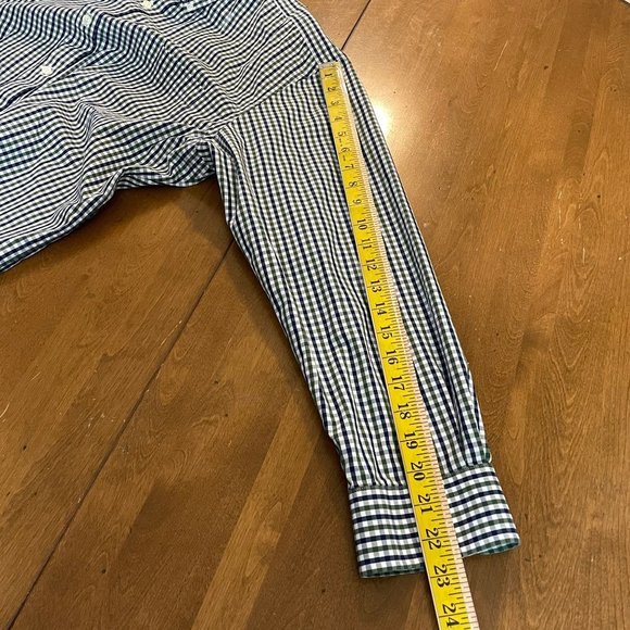 Land’s End Men's Black‎ Plaid Button Down Long Sleeve Shirt Top Sz 17-33 - Picture 6 of 9